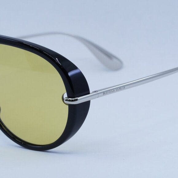 Bottega Veneta BV1274S 002 Sunglasses Black Aviator Frame, Mustard Lenses main image 2